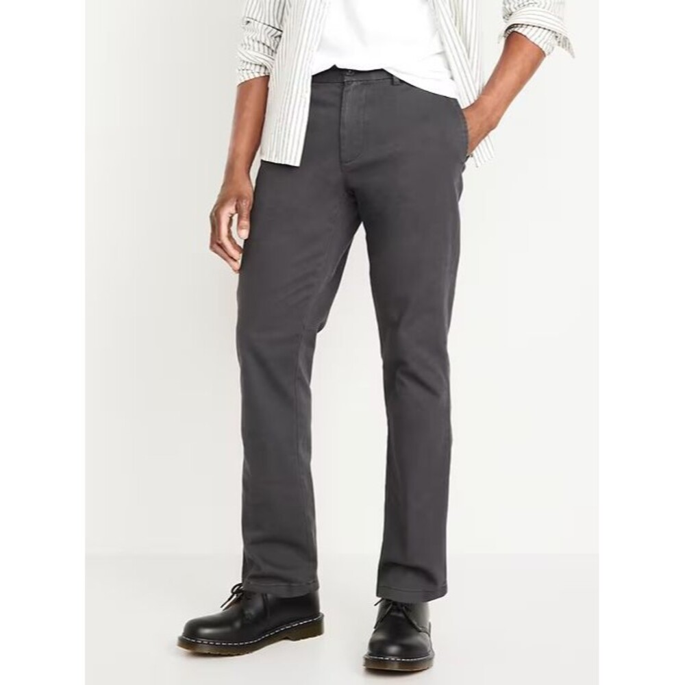 Old Navy Straight Built In Flex Rotation Chino Pants Mens 34x34 Dark Gray NEW